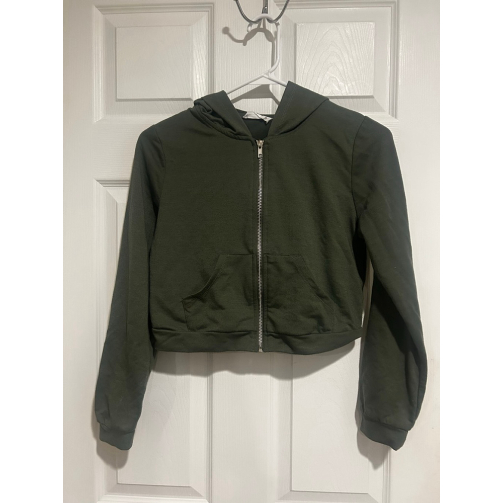 NWOT Beautees Grey Full-zip hooded Sweatshirt Jacket Sz. L-14